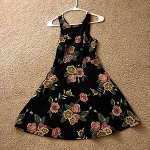 Black embroidered dress